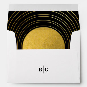 Enveloppe Noir et or moderne 5x7 Faire-part de mariage