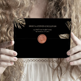 Enveloppe Noir et or Moderne Mariage élégant