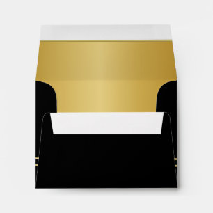 Enveloppe Noir exécutif avec plaque Monogramme Or Or
