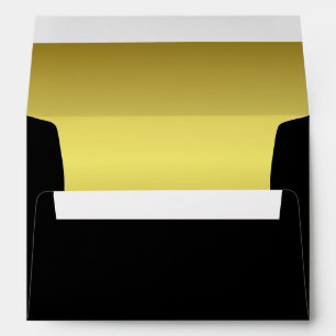 Enveloppe Noir Faux Gold Elegant Simple Coordination