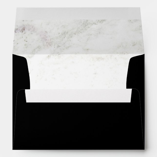 Enveloppe Noir glam et marbre avec texte or (Dos (Bas))
