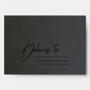 ENVELOPPE NOIR GRIS VELVET BROWN OR BRUSH ADRESSE STROKE