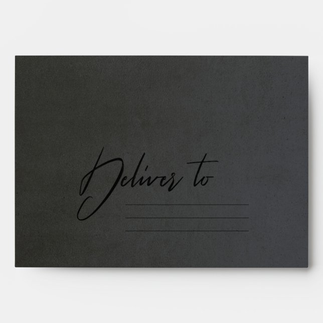 ENVELOPPE NOIR GRIS VELVET BROWN OR BRUSH ADRESSE STROKE (Devant)