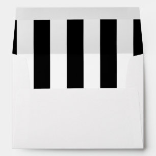Enveloppe Noir Lingage de bandes verticales blanches