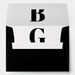 Enveloppe Noir minimaliste moderne 5x7 Faire-part de mariage