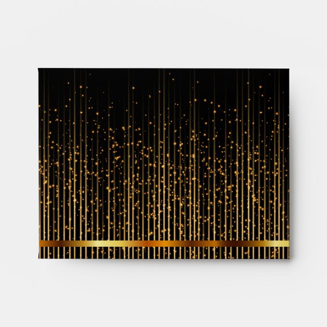 Enveloppe Noir rayé par monogramme de do-it-yourself et (Devant)