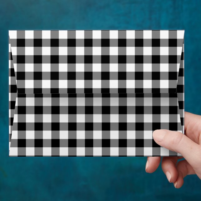 Enveloppe Noir rustique À damiers En vichy Motif (Hand)