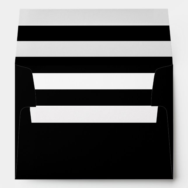 Enveloppe Noir simple noir blanc rayé noir (Dos (Bas))