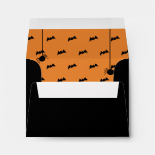 Enveloppe Noir x Motif de chauve-souris orange avec envelopp