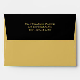 Enveloppe noire A7 et goldtone pour 5"" tailles x7