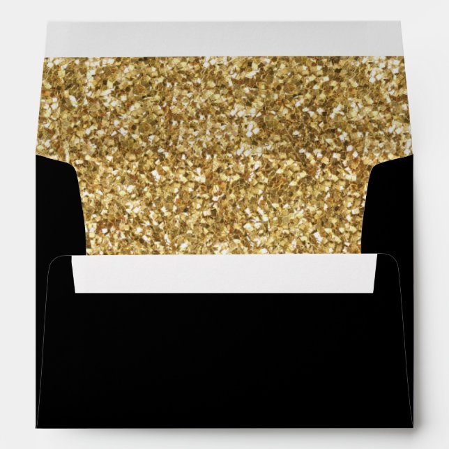 Enveloppe noire A7 Gold Parties scintillant (7,25  (Dos (Bas))