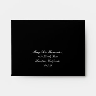 Enveloppe noire d'adresse de retour pour RSVP