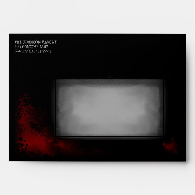 Enveloppe noire de Halloween avec l'éclaboussure (Devant)