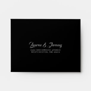 Enveloppe noire de mariage de RSVP
