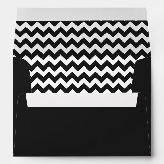 Enveloppe noire d'impression de Chevron (Dos (Bas))