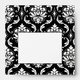 Enveloppe noire et blanche d'invitation de mariage