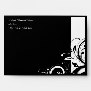 Enveloppe noire et blanche inverse