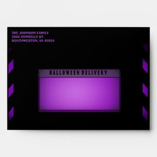 Enveloppe noire et pourpre de Halloween de
