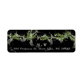 Enveloppe noire Premium Monogram Eucalyptus Wreath