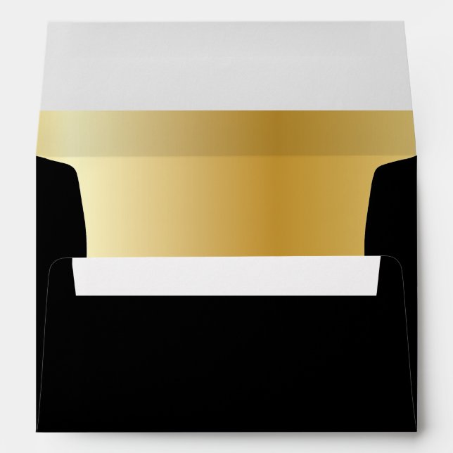 Enveloppe noire traditionnelle avec de l'or à l'in (Dos (Bas))