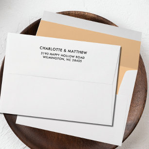Enveloppe Nom de famille d'adresse de retour simple ÉLÉGANT