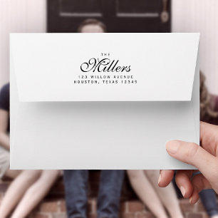 Enveloppe Nom de famille élégant personnalisé Adresse de ret