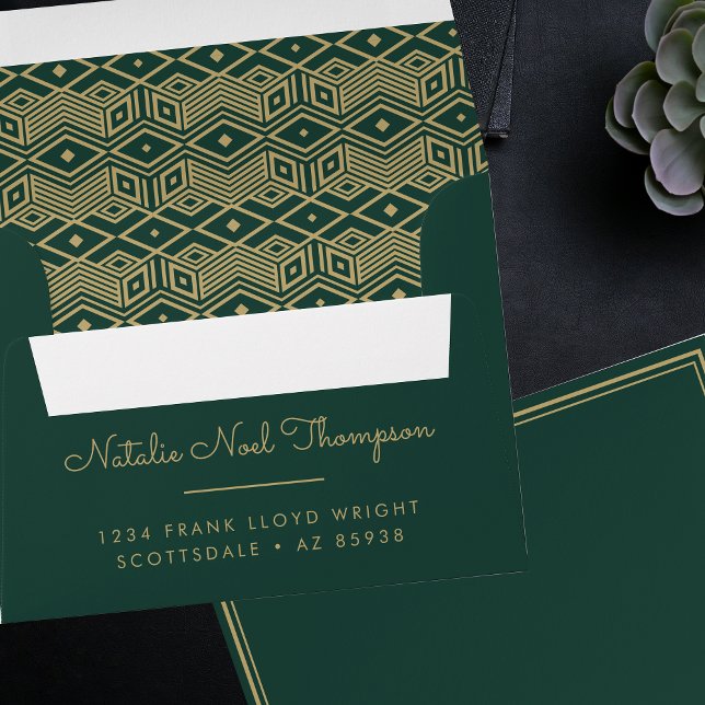 Enveloppe Nom de monogramme professionnel Gold Retour Adress (Créateur téléchargé)