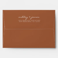 Nom de script chic TerraCotta Mariage Adresse de r