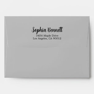 Enveloppe Nom de script élégant Adresse de retour Blanc 5x7 