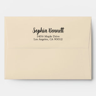Enveloppe Nom de script élégant Adresse de retour Blanche 5x