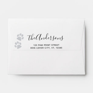Enveloppe Nom du Mariage Empreinte de patte Adresse de retou