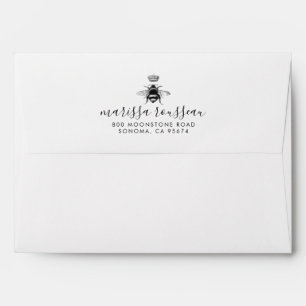 Enveloppe Nom du script manuscrit du logo Queen Bee