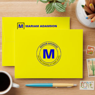 Enveloppe Nom Du Timbre Monogramme Adresse De Retour À L'Arr