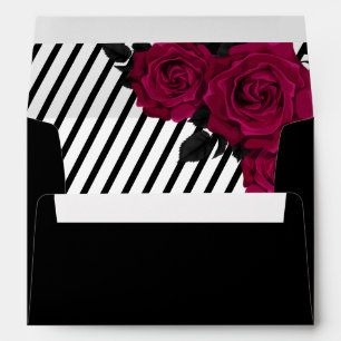 Enveloppe Nom personnalisé Élégant Rose Stripes Mariage goth