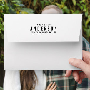 Enveloppe Noms de caractères Modern Bold et Script Adresse d