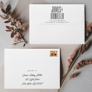 Enveloppe Noms ultra modernes Mariage d'adresse de retour mi