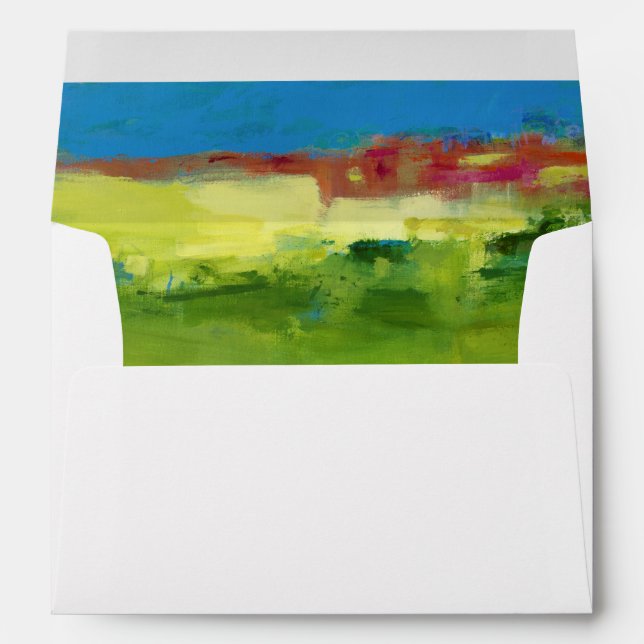 Enveloppe Notes de champ - Art vert Abstrait (Dos (Bas))