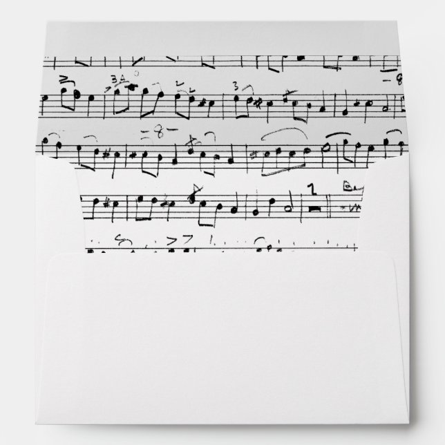 Enveloppe Notes de la feuille de musique classique élégante  (Dos (Bas))