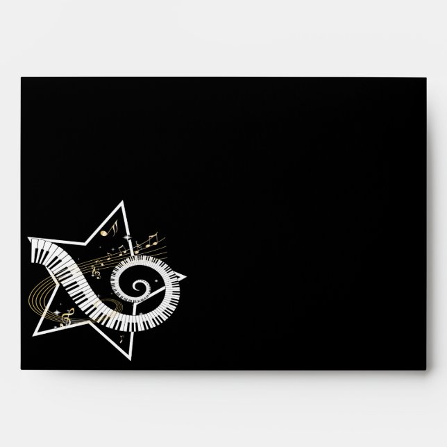 Enveloppe Notes d'or d'une star de la musique (Devant)
