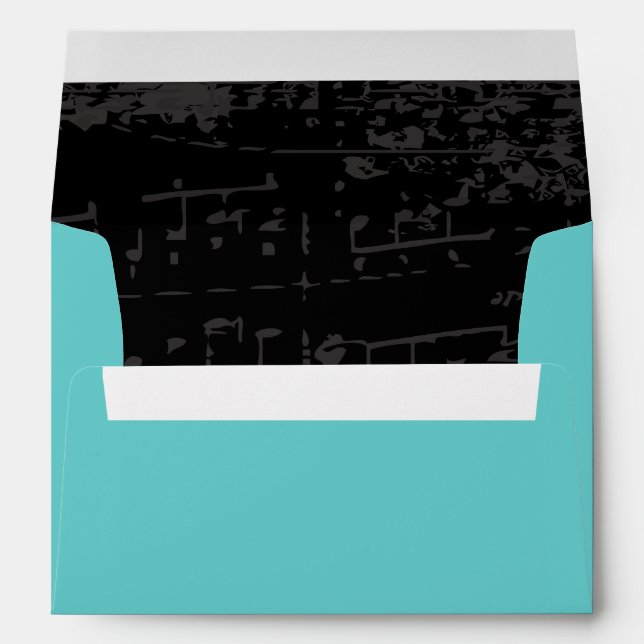 Enveloppe NOTES ET ÉTOILES MUSICALES Bar Bat mitzvah Invitat (Dos (Bas))