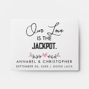 Enveloppe Notre Amour est le billet de loterie Mariage Jackp