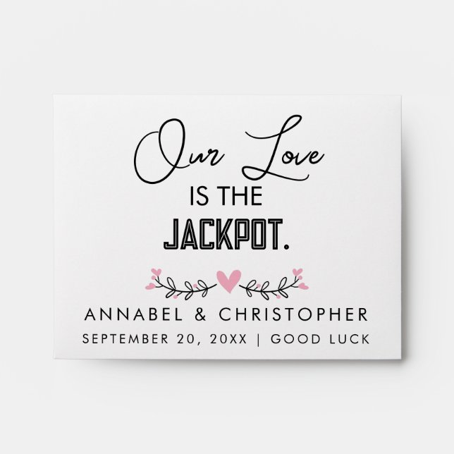 Enveloppe Notre Amour est le billet de loterie Mariage Jackp (Devant)
