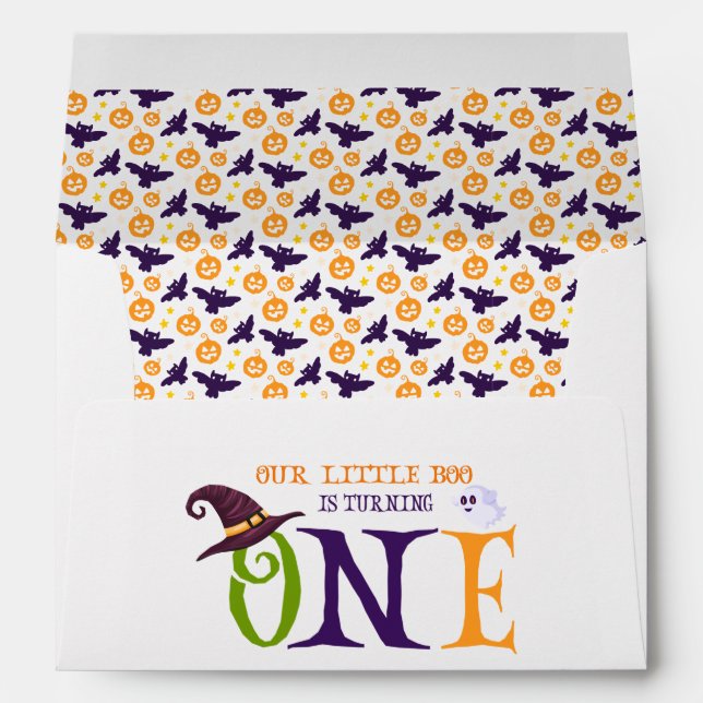 Enveloppe Notre Petit Boo Turner Un, Halloween 1Er Anniversa (Dos (Bas))