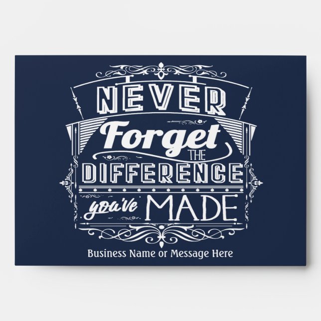 Enveloppe N'oubliez jamais la différence que vous avez faite (Devant)