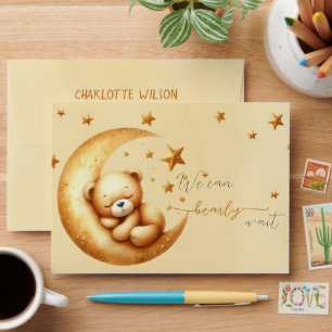 Enveloppe Nous pouvons à peine attendre Mignon bébé ours Fêt