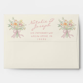 Enveloppe Nouveau bouquet de fleurs dessinées à la main pour