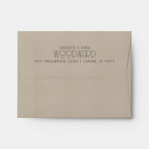 Enveloppe Nouveau couple Nom Mariage Monogramme Smoky Taupe