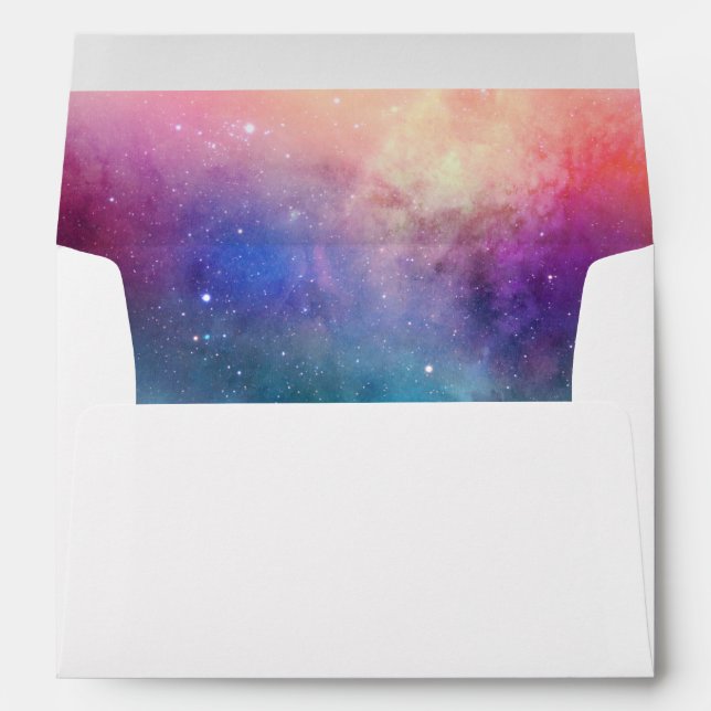 Enveloppe Nuages roses et bleus de galaxie (Dos (Bas))