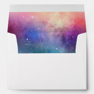 Enveloppe Nuages roses et bleus de galaxie