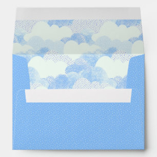 Enveloppe Nuages Texturés Bleus Et Soleil Jaune